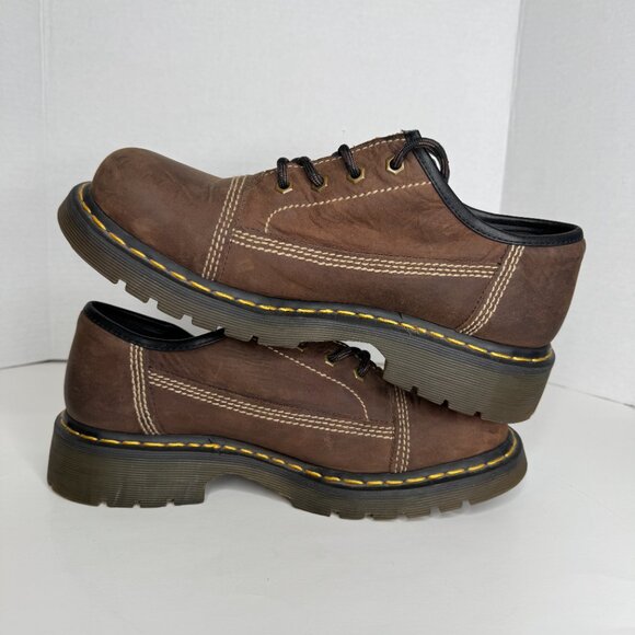 Dr. Marten\'s Brown Leather Lace Up Oxfords Mens 10 Chunky Bouncing Soles Air Cus main image 7